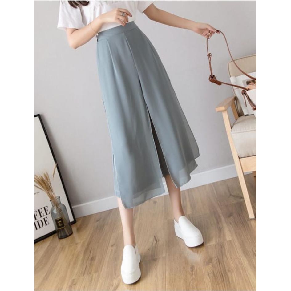 Korean Chiffon Culotte Pants Celana Kulot 1058 (XS - XL)