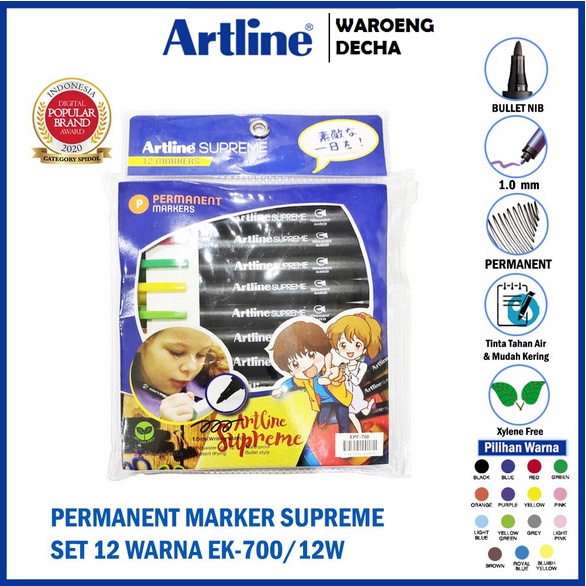 

ARTLINE Spidol Supreme Permanent Marker 4 Warna EPF-700 12PC/4B/4PW