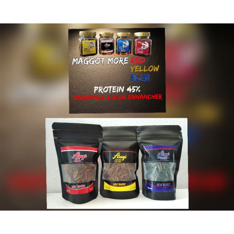 Maggot carophyll Super yellow 25 gram pelet channa maggot yellow maggot blue maggot red booster Paka