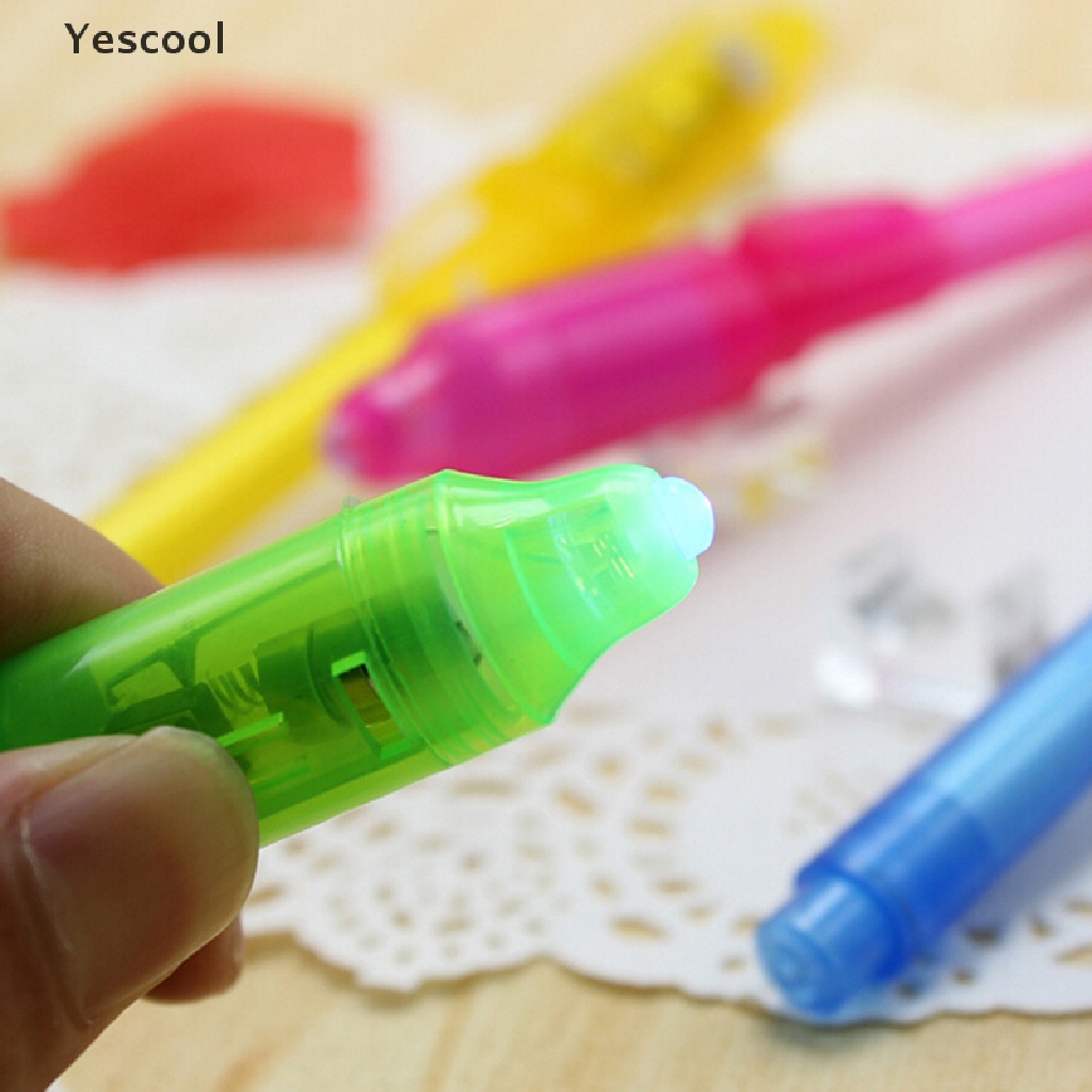 Yescool Pen Spidol Tinta Invisible Dengan Lampu LED Ultra Violet