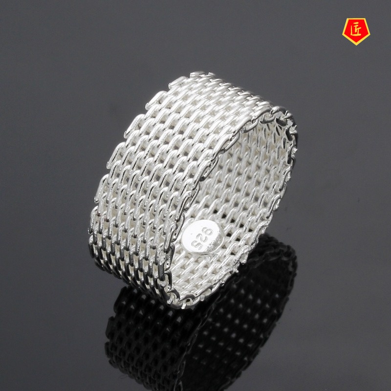 [Ready Stock]Fashion Creative Mesh Silver Ring