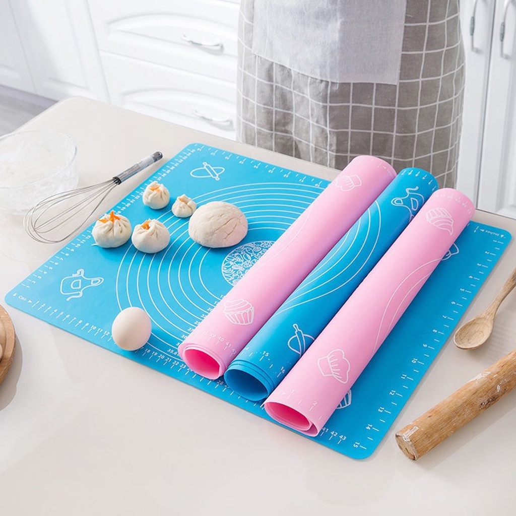 INDOMINI  R756 Alas adonan Rolling dengan Silikon Anti-Lengket Baking Mat Untuk Fondant Kue Pastry Silicone tatakan 50x40cm