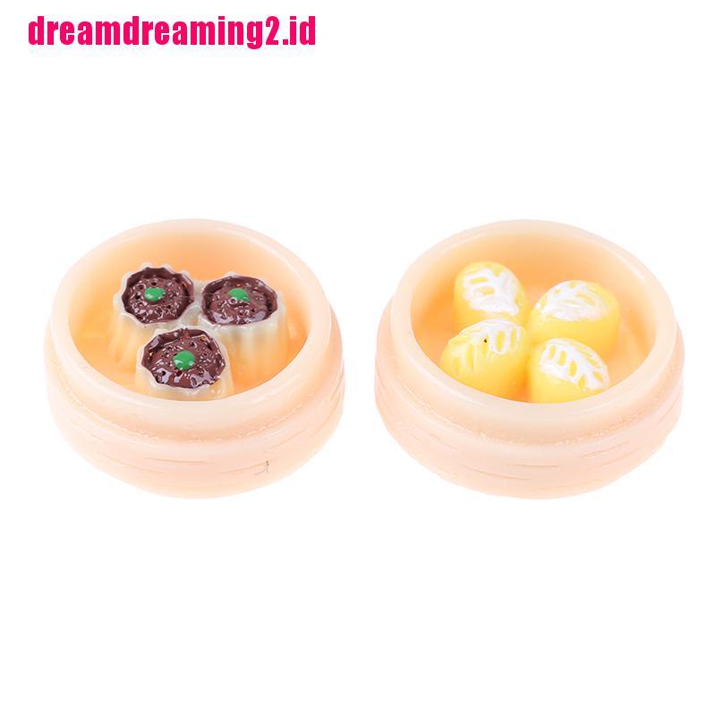 （✔✔❤5pcs / set Mainan Miniatur Dim Sum Cina Skala 1: 12 Untuk Aksesoris Dapur Rumah Boneka