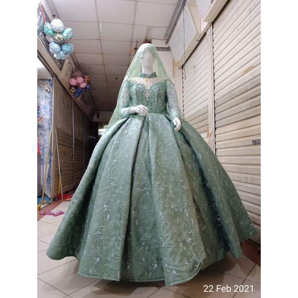 GAUN PENGANTIN PAYET MEWAH BEREKOR