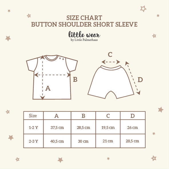 Baju Anak Bayi 1 – 3 Tahun Setelan Pendek Palmerhaus Little Wear Shoulder Button Short Sleeve Desert Camel / Forest Bear / Picnic Garden