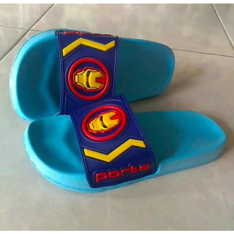 Sandal Anak Selop Iron Man Porto/Oricon Uk 24-35 Empuk Nyaman di kaki