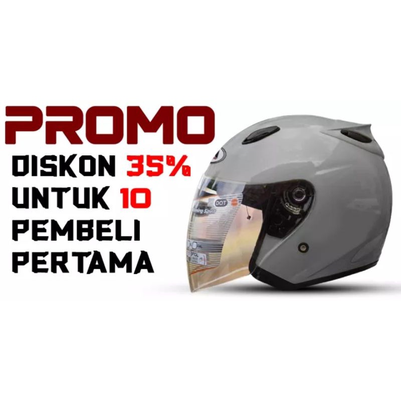 HELM DEWASA HALF FACE INK Centro Kw Red Bull SNI Basic Solid Untuk Pria Dan Wanita Dewasa SNI COD Free Packing