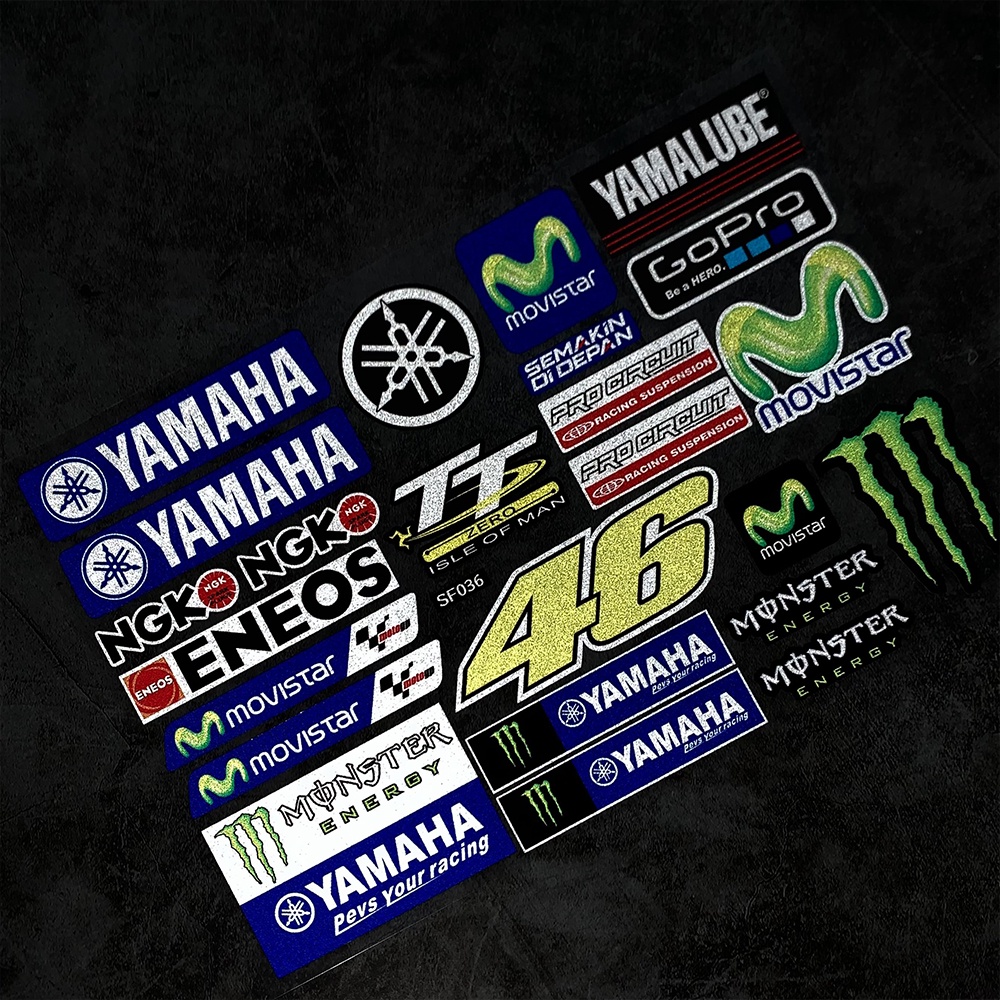 Stiker Reflektif Motif Monster Untuk Dekorasi Helm Motor YAMAHA SS110 Y100 SS2 Y80 Y15 F310 NVX R15