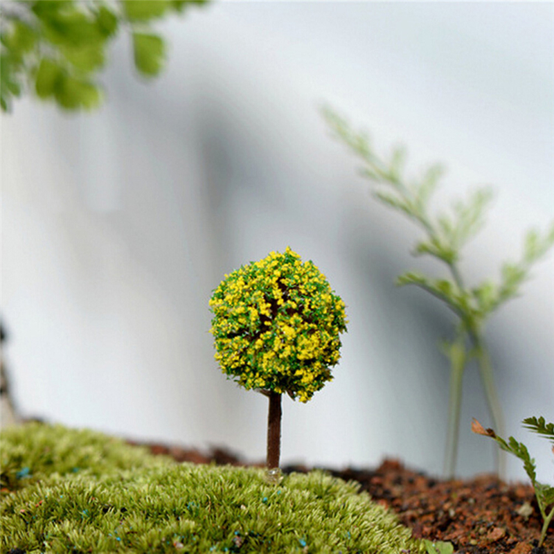 5pcs/lot Simulation Tree Flower Colorful Ball Tree Micro Landscape Ornaments