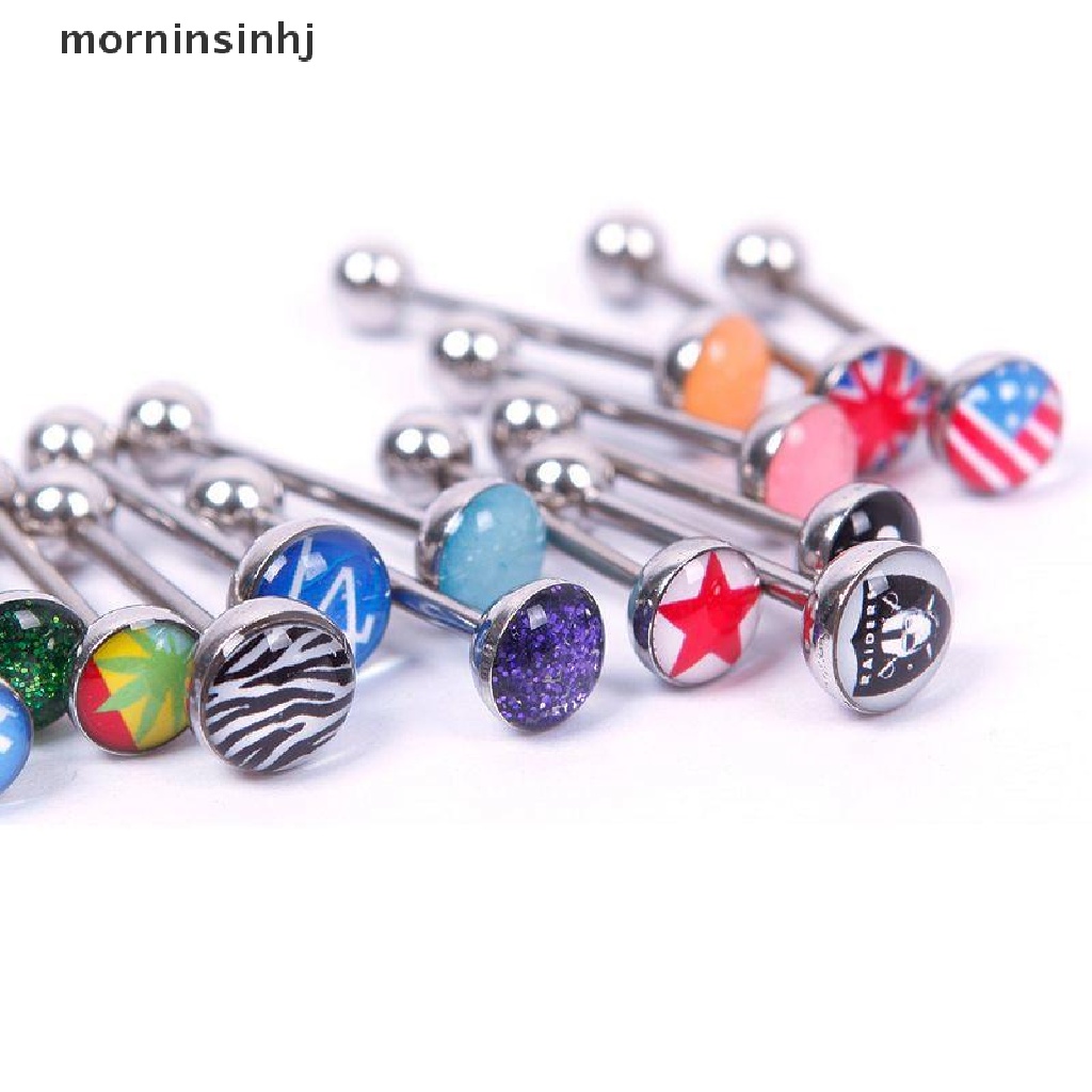 Mornin 30pcs Anting Tindik Lidahtubuh Bentuk Barbell Bahan Metal