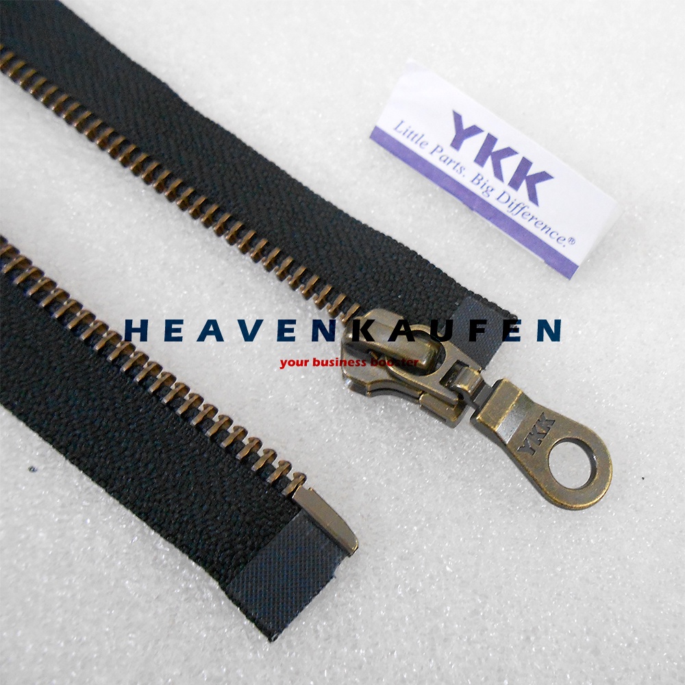 Resleting Zipper YKK 60 cm / 24 inch Type Gigi Besi Warna Hitam - ATG Bakar Open End Slider Oval