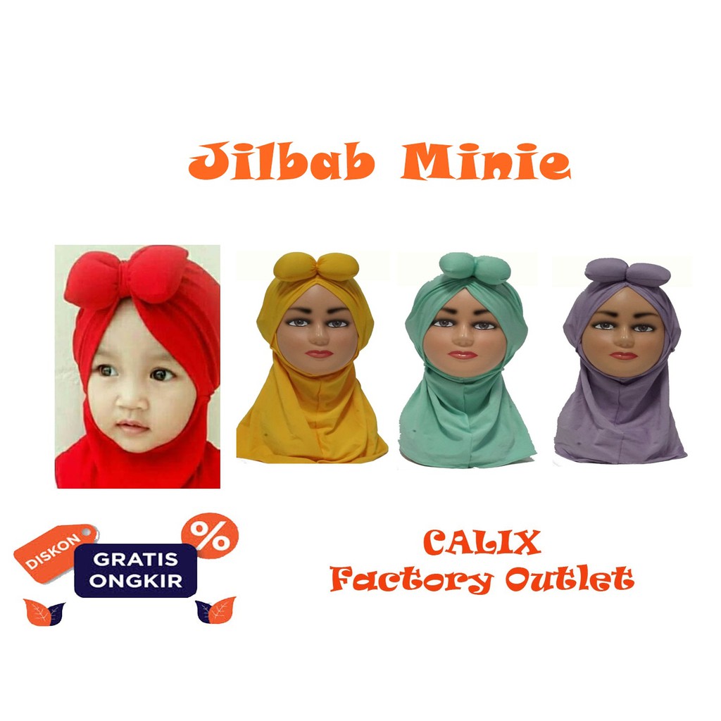 Jilbab Anak Hijab Baby Mini Mouse Kerudung Anak Baju Muslim Anak