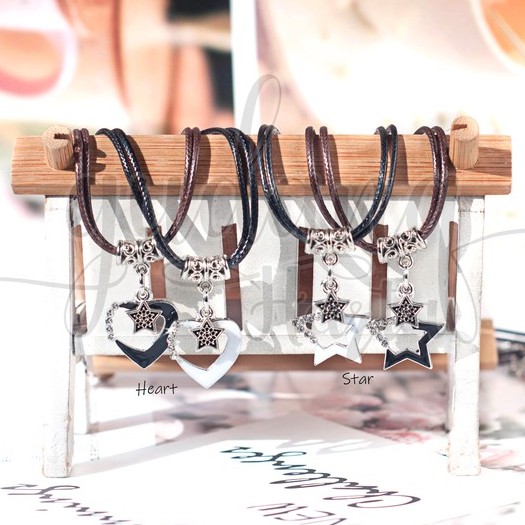 GEMEZ Kalung BFF Couple BW Series Kalung SET ISI 2 Unik GG 204324