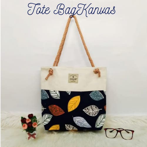 TAS KANVAS TALI SUMBU/TOTEBAG WANITA RESLETING CANVAS MOTIF BUAT TAS BELANJA/KULIAH BISA CUSTOM SABL