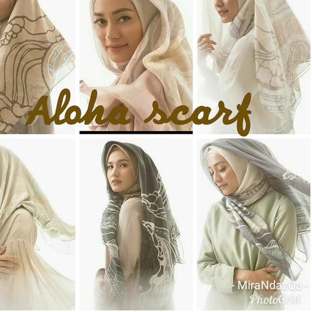 (TERLARIS) Kami x dwimega aloha scarf kamiidea kami idea bahan voal ria miranda ,.,.,.,.,.,