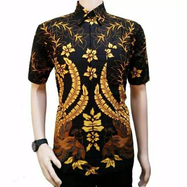 Bswart Batik Hrb026 Kenongo Hem Pendek Padi Pekalongan M L Xl Batik Pria Murah Modern