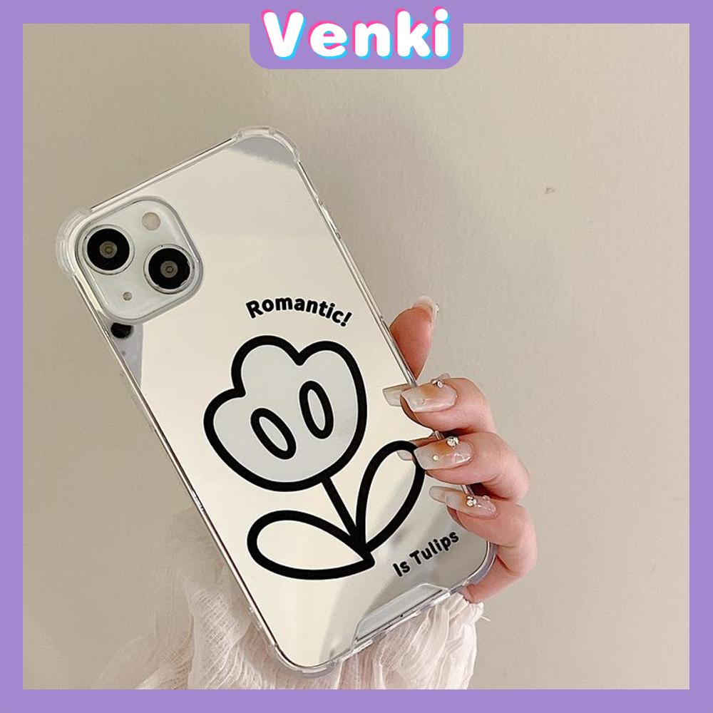 iPhone Case Acrylic Luxury Makeup Mirror Airbag Shockproof Protection Camera Flowers Simple Cute Compatible For iPhone 11 iPhone 13 Pro Max iPhone 12 Pro Max iPhone 7Plus iPhone xr