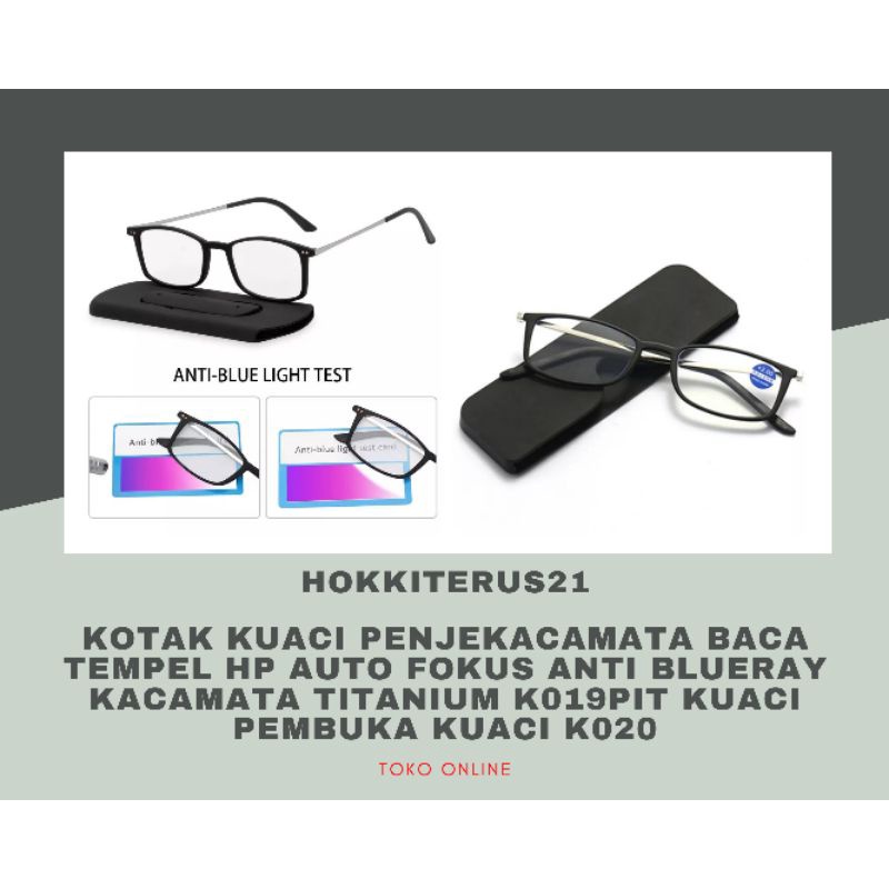 Hokkiterus21⭐⭐⭐⭐⭐ KACAMATA BACA TEMPEL HP auto fokus anti blueray kacamata titanium K019