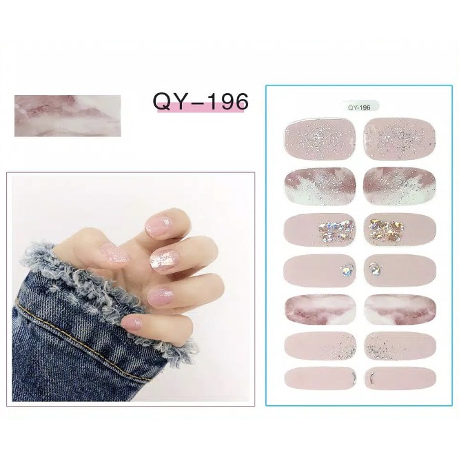 14Pcs/Stiker Kuku Murah / Nail Art Sticker / Nail Art Stiker / Nail Art &amp; Sticker QY Series