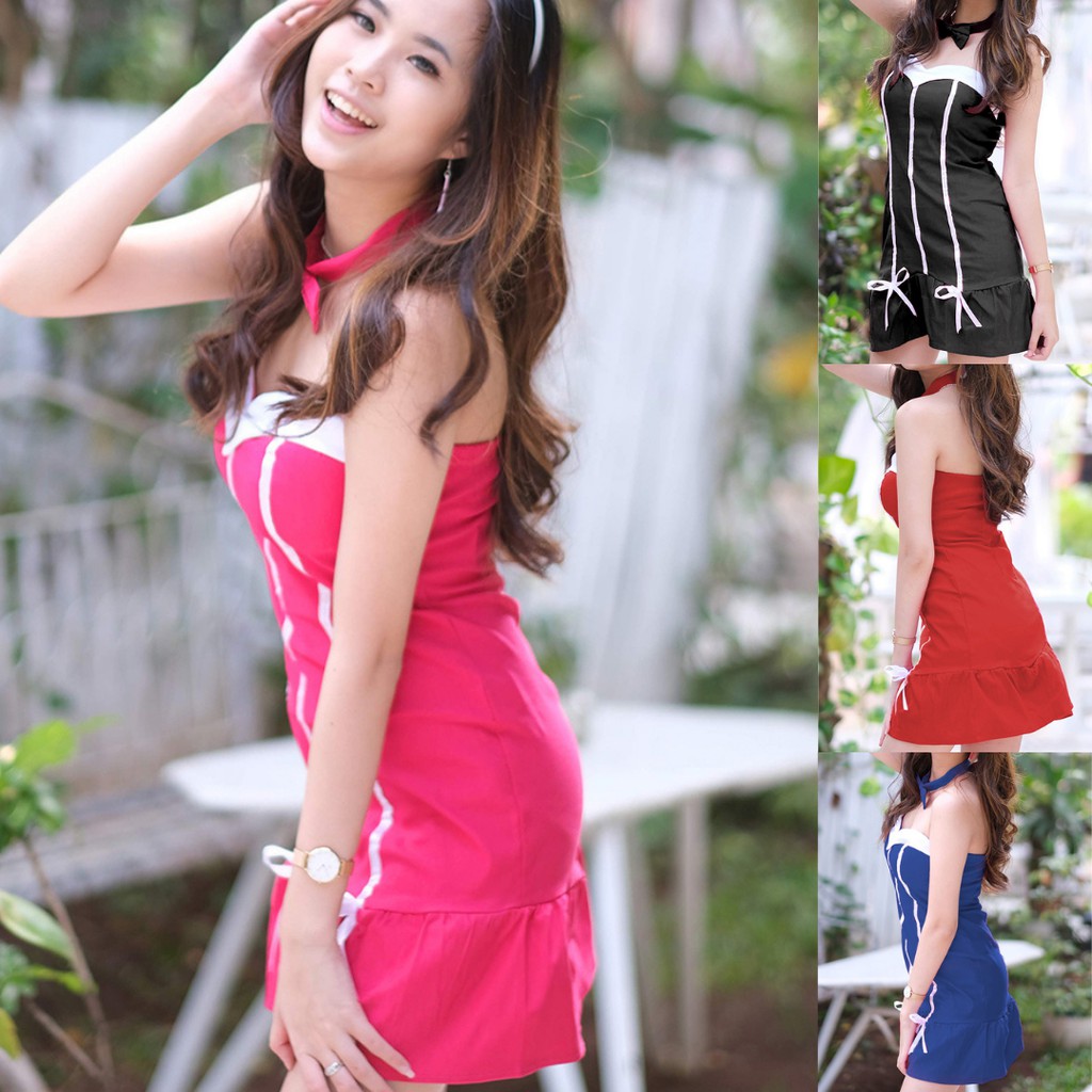 Mini Dress Kostum Sexy Dres Bodycon Baju Pakaian Cewek Seksi Wanita