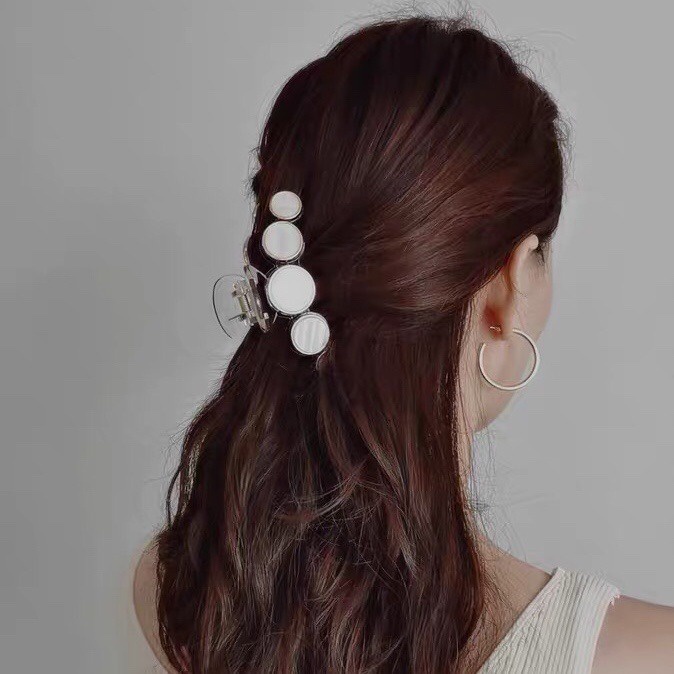 Jepit Jepitan Rambut Acrylic 8.5cm Transparan Jedai Mutiara Besar Korea Aksesoris Wanita Cellulose Acetate Pearl Hair Claw Clips