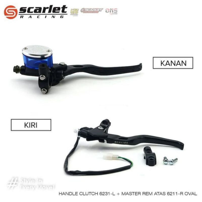 MASTER REM MASTER HANDLE KOPLING 1SET KIRI/KANAN SCARLET RACING MODEL RCB BUAT JUPITER MX/SATRIA FU 