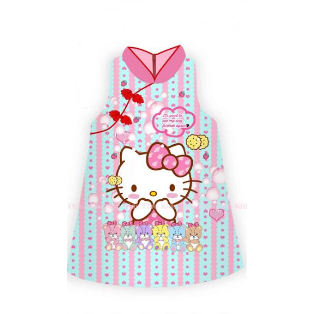 Dress Anak Perempuan - Cheongsam Satin Kitty