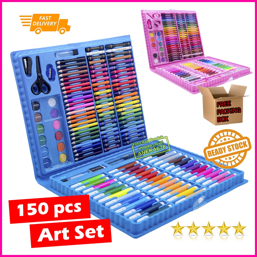 CRAYON ART SET 150 PCS GAMBAR ANAK KADO GIFT UNIK PESTA ANAK ULTAH KID