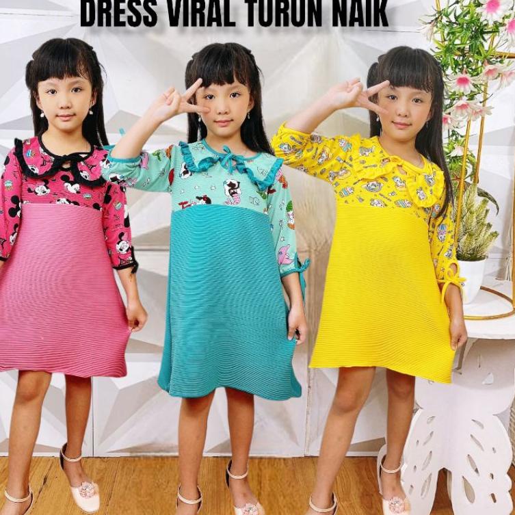 CodeKk9K4-- DRESS ANAK PEREMPUAN BAJU TURUN NAIK 2-9 TAHUN VIRAL/DRESS TURUN NAIK MODEL KEKINIAN/BAJ