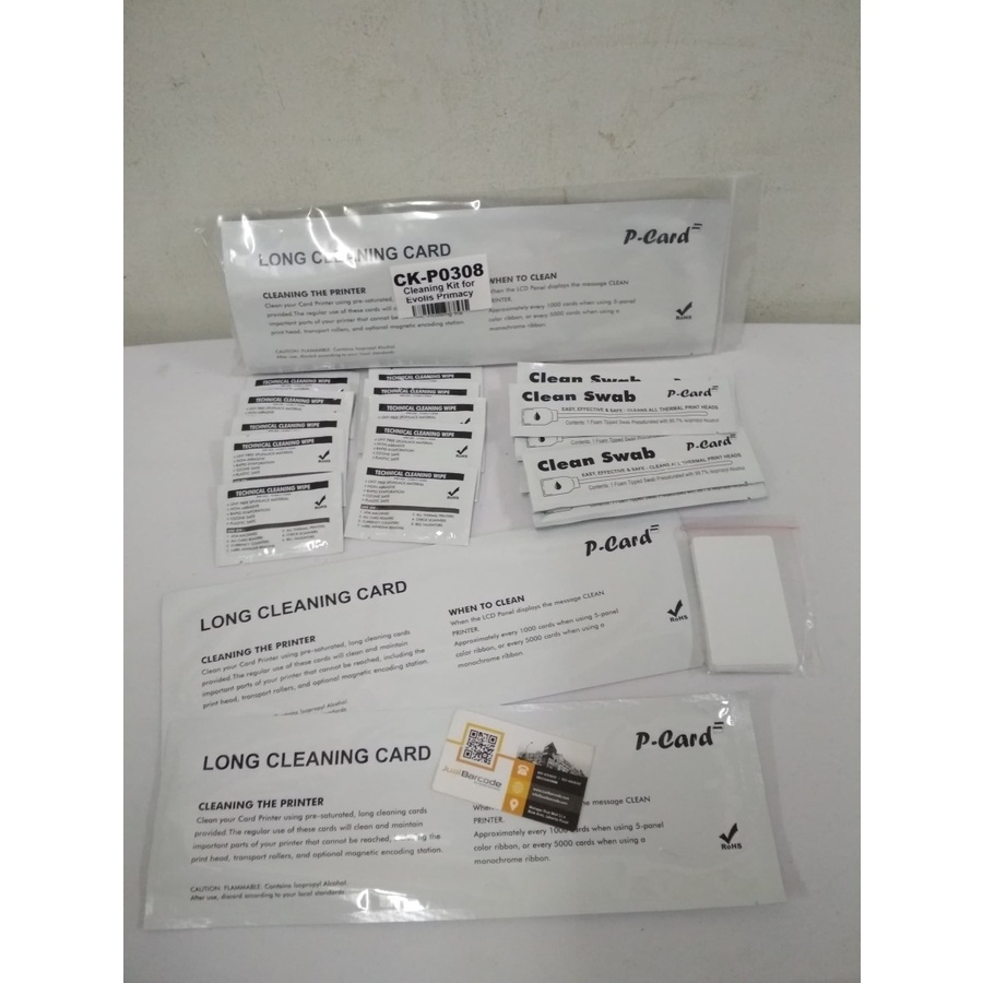 CLEANING KIT ID CARD PRINTER EVOLIS PRIMACY PN. CK-P0308