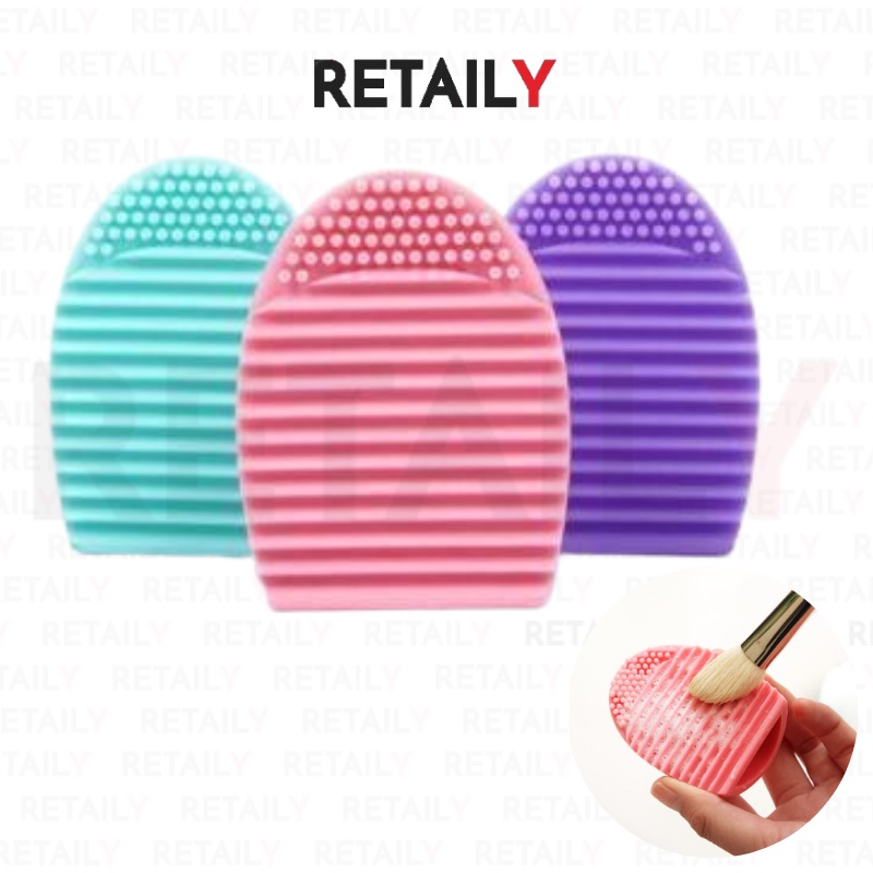 Retaily HL0184 Brush Egg Pad Alat Pembersih Kuas Makeup Brush Cleaner Bahan silikon