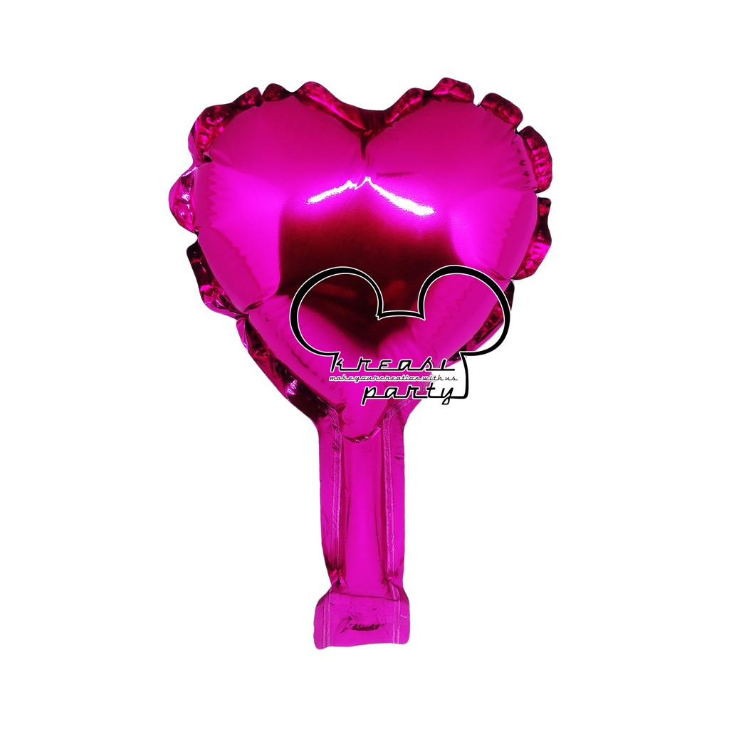 Balon Love Mini 10Cm Fuchsia / Balon Foil Love / Balon Hati Super Mini