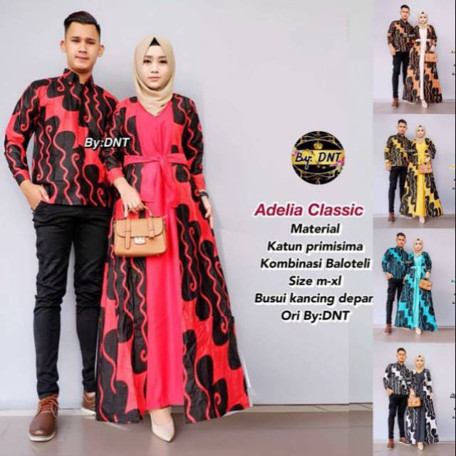 Wou Batik Couple Tunik Batik Kebaya Modern Setelan Batik batik adelia classic