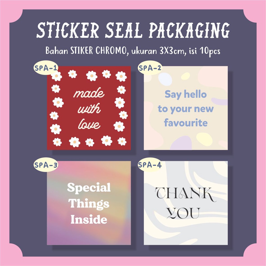 

Sticker Seal Packaging Thank You | Handmade With Love | Say Hello | Special Things Inside Stiker Segel Paket Kemasan