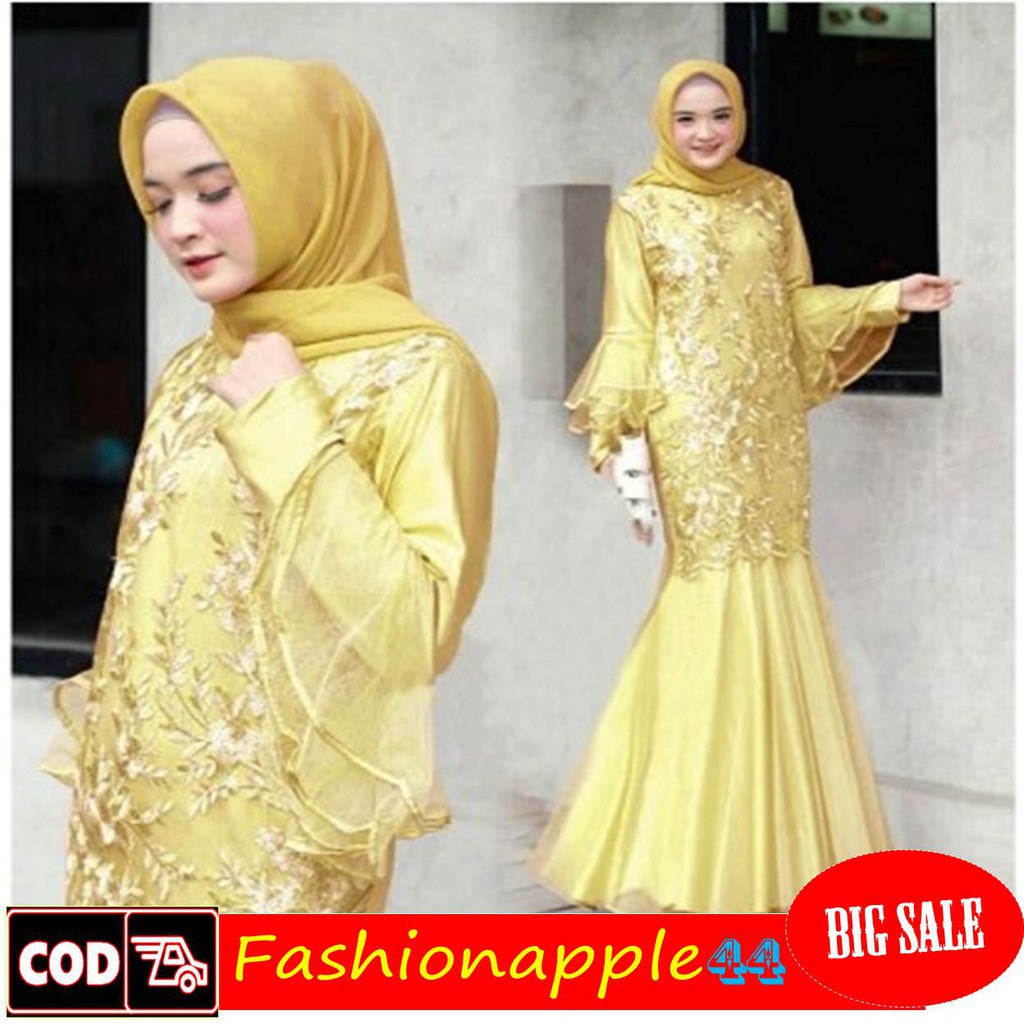 Baju Gamis Remaja Dewasa Trend 2021 Kekinian Model Baru Pesta Kondangan Mewah / Gamis Ervira Duyung 