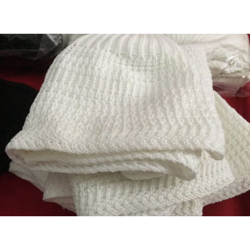 MURAH Peci Rajut Putih Dewasa Kopiah Rajut