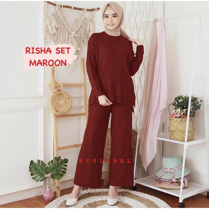 RISHA SET KNIT - ONE SET KULOT A2