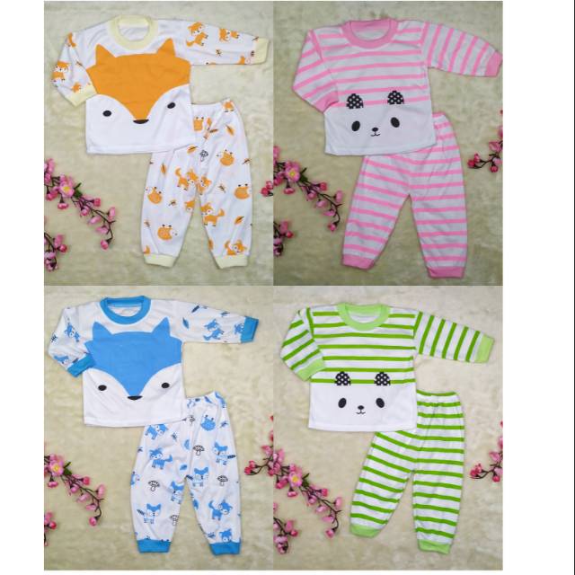 Ss#049 Piyama Bayi 0-12bulan / Pakaian Bayi / Baju Setelan Piyama Anak / Baju Tidur Bayi