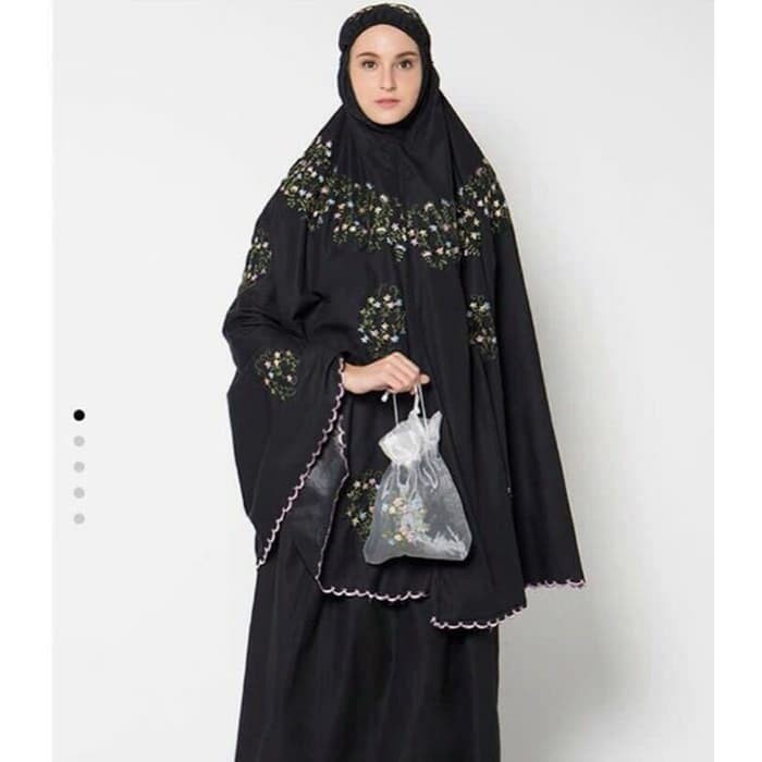 Mukena Katun Bordir Sakura - Putih