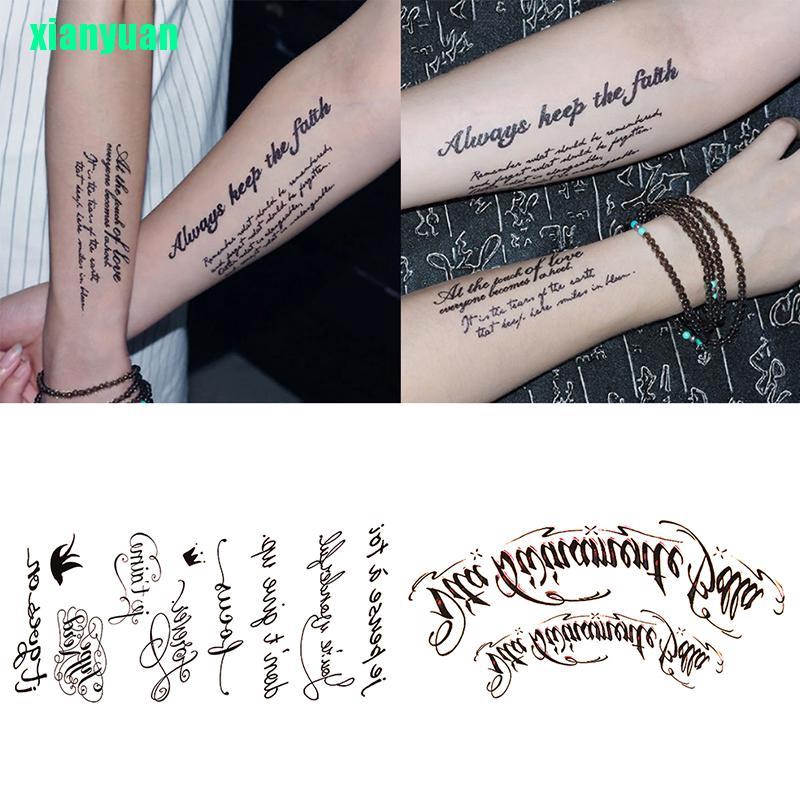 1pc Stiker Tato Temporer Tulisan Bahasa Inggris Tahan Air 1pc Stiker Tato Temporer Tulisan Bahasa Inggris Tahan Air