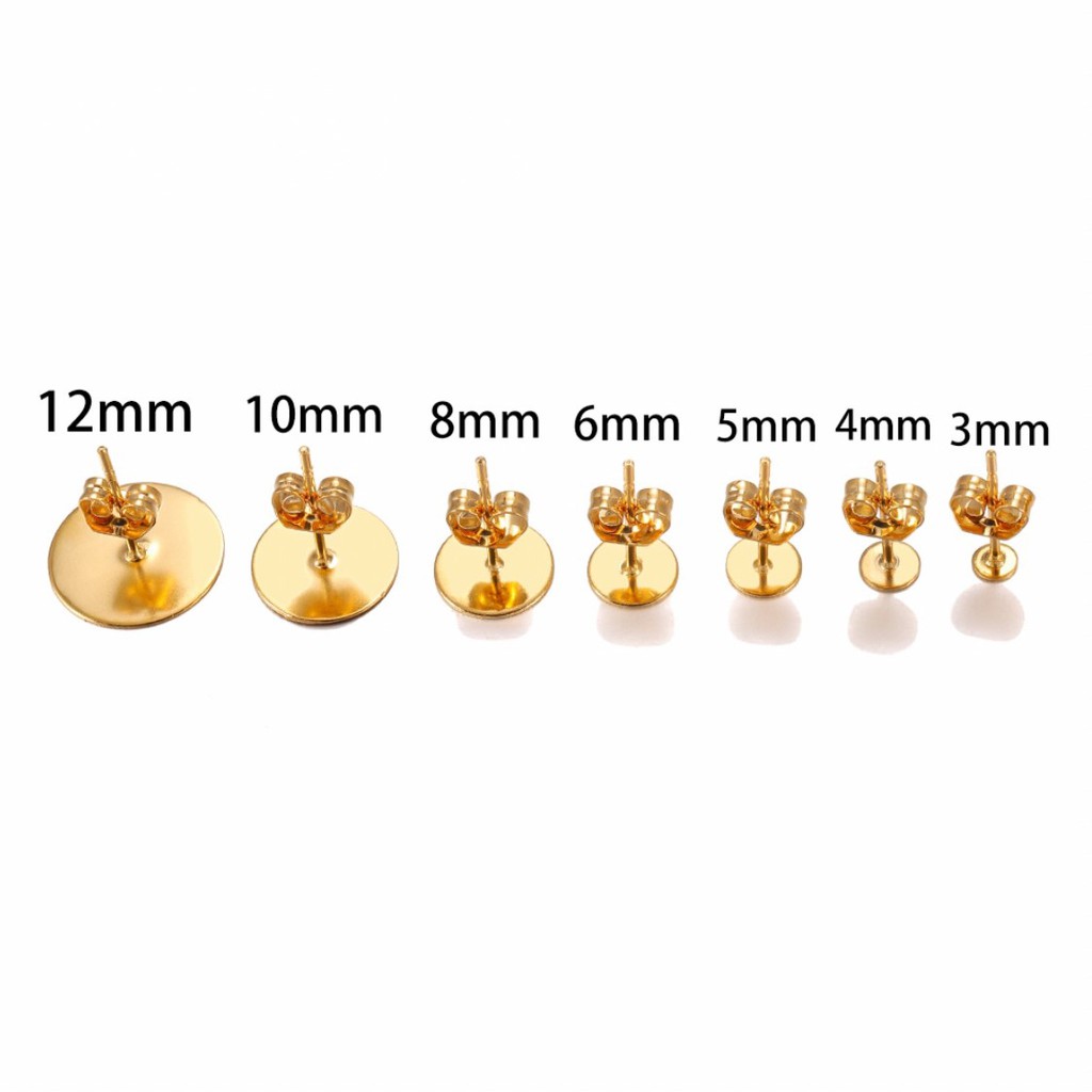 Anting Tusuk Bahan Kerajinan Polos Uk 3-5mm Harga/10set &amp; 12pc