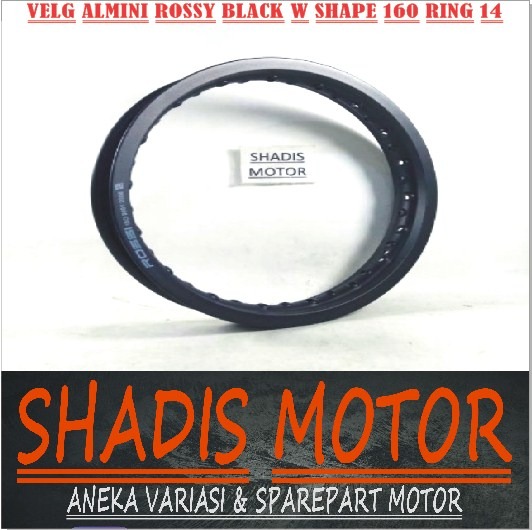 Velg Almini Rossy W Shape Ukuran 160 Ring 14  Warna Hitam Velg Jari Jari Motor
