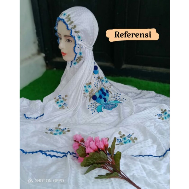 Mukena Sutra Blitz Bordir Tile - Mukena Sutra Blitz Bordir Komputer - Rukuh Sutra Blitz - Mukena Sut