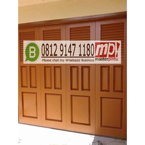 PINTU GARASI GESER DORONG TIKUNG-LIPAT PB15 MASTERPINTU TERLARIS PINTU BESI BAJA PANEL PRESS