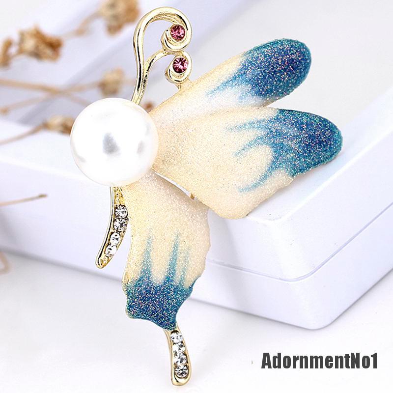 (Adornmentno1) Bros / Pin Butterfly Kristal Berlian Imitasi Untuk Pengantin Wanita