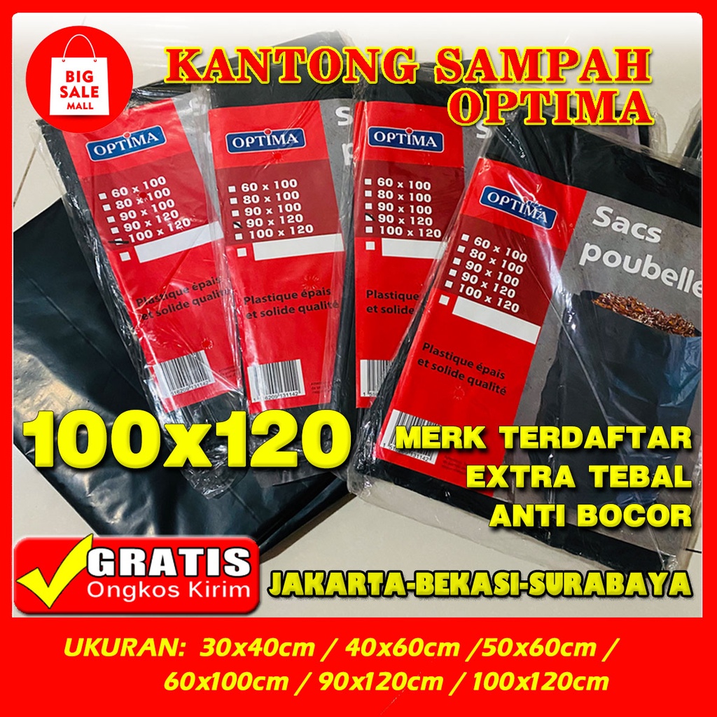 Kantong Plastik Sampah 100x120cm 10pcs Plastik Packing Online Kresek Grabage bag trach bag Kualitas Export Grosir