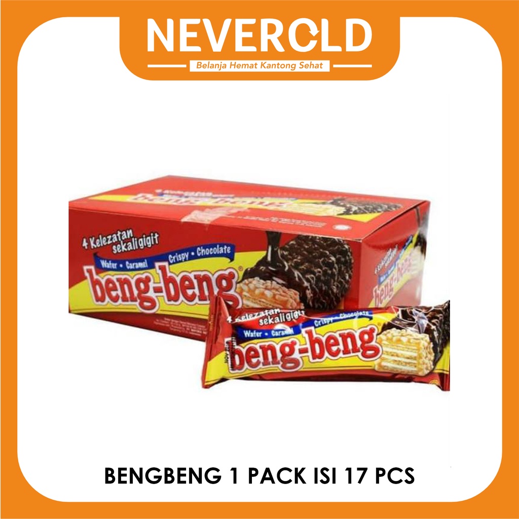 NEW 425Beng-Beng Wafer Caramel Crispy Chocolate 1 Box Isi 17 pcs @25gr