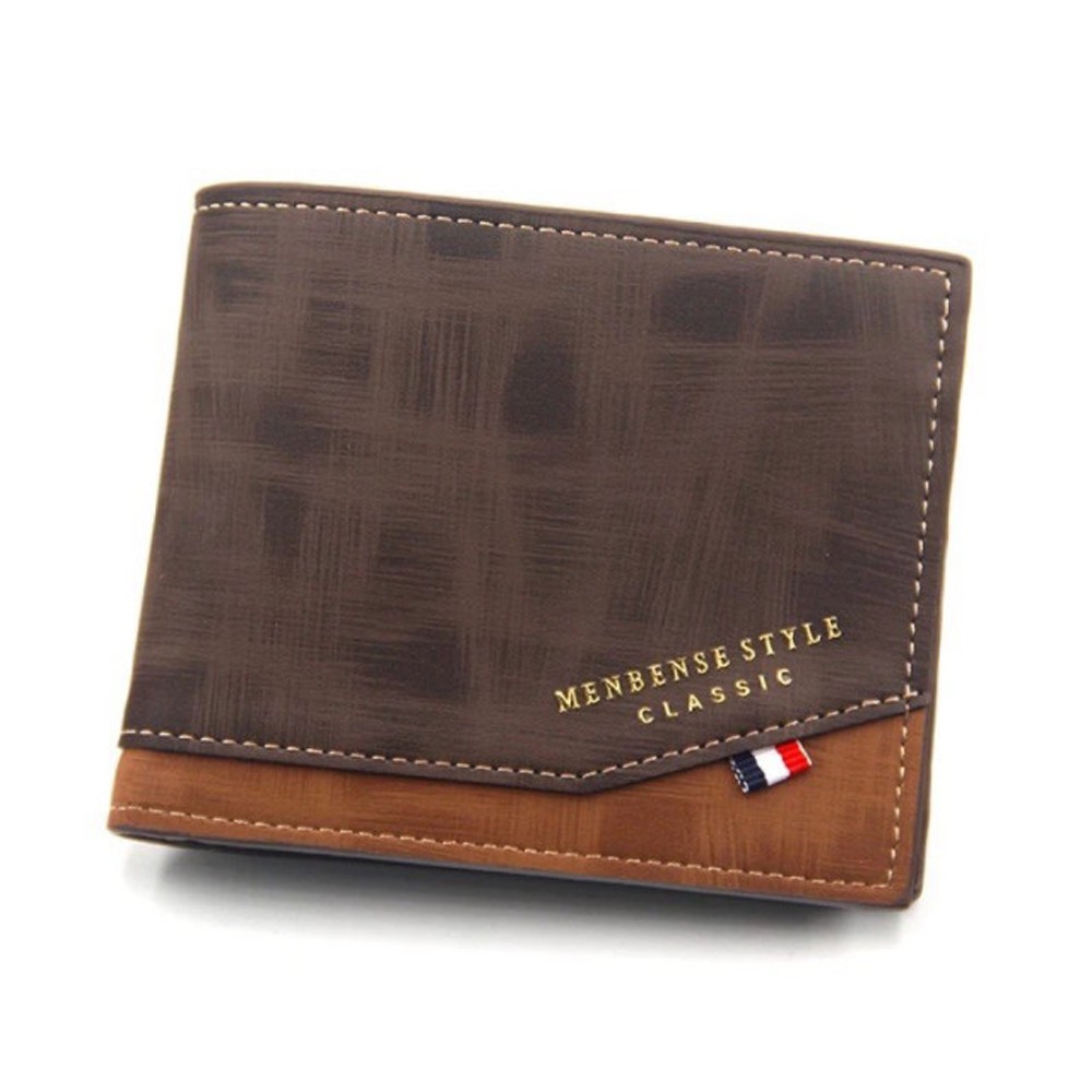 COD!! Dompet Pria Kombinasi Casual Dompet Kulit Suede Import Men Wallet Dompet Pendek B50