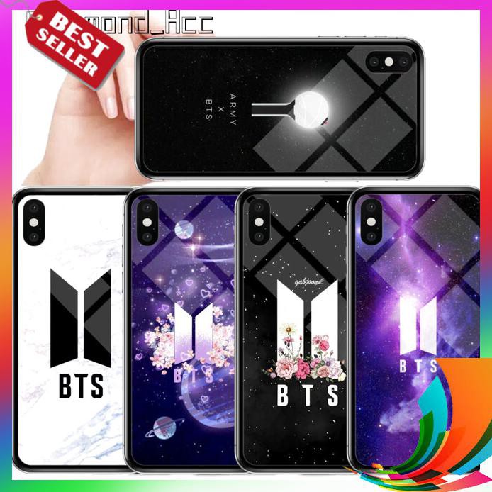 【TERBARU】 PREMIUM Case Hp Glass MOTIF LOGO BTS XIAOMI REDMI NOTE 5 PRO