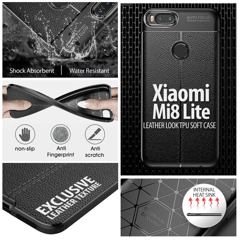 Xiaomi Mi 8 Lite - Mi8 Lite - Leather Look TPU Soft Case